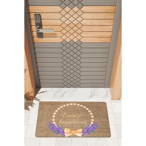 Rug Mood Modern Dijtal Baskı Yuvarlak Motifli Evimize Hoşgeldiniz Kapı Önü Paspası