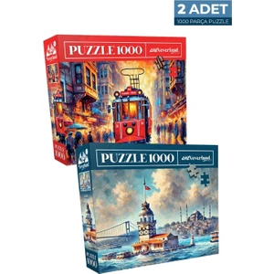 2 Adet 1000 Parça Puzzle - Istiklal Caddesi ve Kız Kulesi