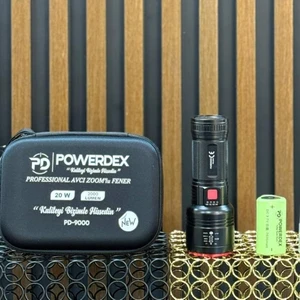 PD-9000 Su Geçirmez 20 Watt 2000 Lümen Süper Güçlü LED Profesyonel Şarjlı El Feneri