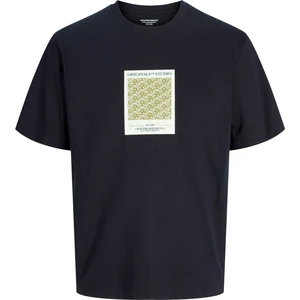 Jack & Jones Jorıslıngton Aop Front Tee Ss Crew Neck Erkek Siyah Tshirt 12273019-02