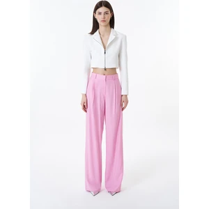 Yüksel Bel Bol Paça Pantolon Pembe