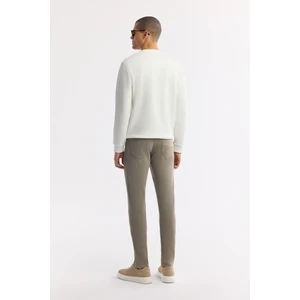 Avva Erkek Ekru Bisiklet Yaka Baskılı Bi-Stretch İnterlok Regular Fit Sweatshirt A51Y1204