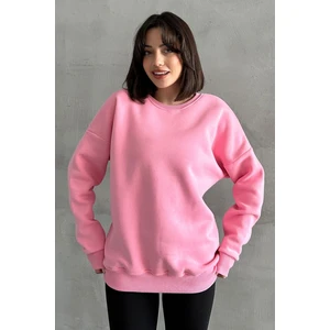 Kadın Bisiklet Yaka Oversize Sweatshirt