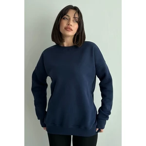 Kadın Bisiklet Yaka Oversize Sweatshirt