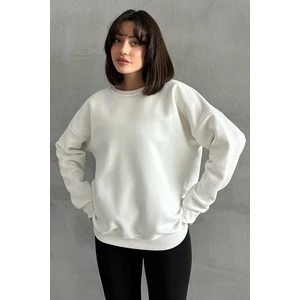 Kadın Bisiklet Yaka Oversize Sweatshirt