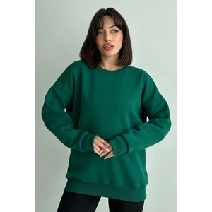 Kadın Bisiklet Yaka Oversize Sweatshirt