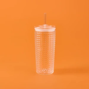 Pipetli Cam Bardak - Şeffaf - 550 Ml