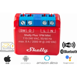 Shelly Plus 1pm Mini Gen3 1 Kanallı Enerji Ölçer Akıllı Ev Anahtarı - Wifi & Bluetooth Kontrollü Röle (Android, Ios, Alexa & Google Uyumlu)