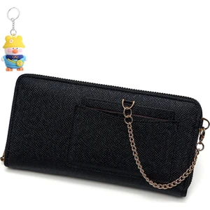 Runxi Life Hall Kadın Uzun Cüzdan Düz Renkli Asılı Zincir Fermuar Büyük Kapasiteli Moda Clutch Para Cüzdanı (Yurt Dışından)