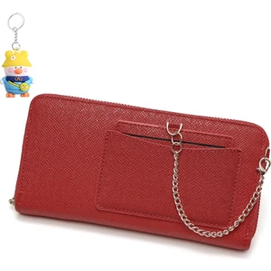Runxi Life Hall Kadın Uzun Cüzdan Düz Renkli Asılı Zincir Fermuar Büyük Kapasiteli Moda Clutch Para Cüzdanı (Yurt Dışından)