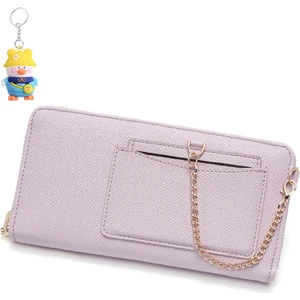 Runxi Life Hall Kadın Uzun Cüzdan Düz Renkli Asılı Zincir Fermuar Büyük Kapasiteli Moda Clutch Para Cüzdanı (Yurt Dışından)