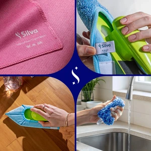 Her Eve Lazım Temizlik Seti (Premium El Mopu + Mikrofiber Cam Bezi Pembe + Premium Bulaşık Süngeri)