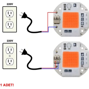 220V 50W Bitki Büyütme Ledi Klemensli Tüm Işık Spektrumlu Fide Sera Projektör Lamba Aydınlatma Ampül Kolay Montaj