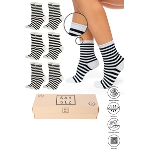 Bambu Kadın Lastiksiz Soket Dikişsiz Premium Çorap Kutulu 6'lı / Iz Bırakmaz / Sıkmaz Çorap