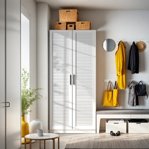 PRT-220-BEYAZ -Iki Panjur Kapaklı Portmanto