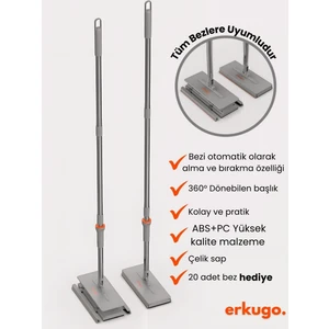 Otomatik Paspas, Temizlik Seti, Kolay Mop, Kavrama Bezli Mop, Silme Bezli Paspas