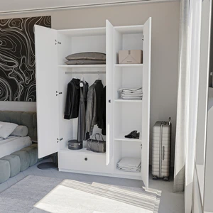 Yg Decor Ygdecor 3 Kapaklı Çekmeceli Elbise Dolabı Elbise Dolabı Gardrop Kıyafet Dolabı Raflı Elbise Dolabı