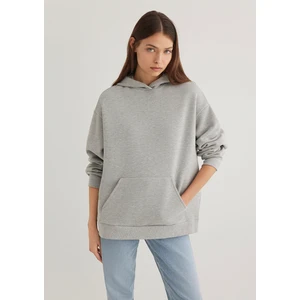 Kapüşonlu Gri Basic Sweatshirt 1S10186-83096