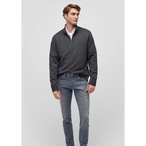 Yarı Fermuarlı Dik Yaka Gri Kazak 0710256-80024