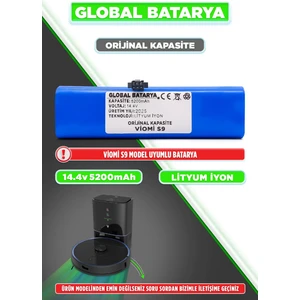 S9 Uyumlu Akıllı Robot Süpürge Bataryası 14.4V 5200mAh Li-ion Pil (Orijinal Kapasite)