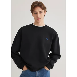 Bisiklet Yaka Siyah Basic Sweatshirt 0S10348-900