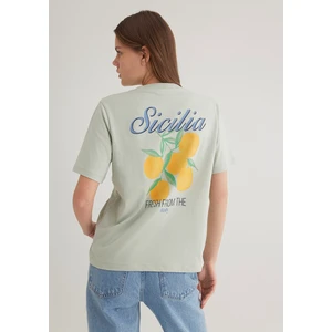 Sicilia Baskıılı Yeşil Tişört 1613055-71464