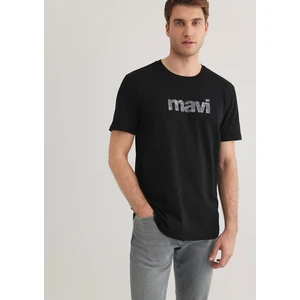 Mavi Logo Baskılı Siyah Tişört 0611039-900
