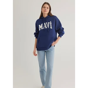 Mavi Logo Baskılı Kapüşonlu Lacivert Sweatshirt 1600361-70722