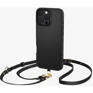 Ciel by CYRILL iPhone 16 Pro ile Uyumlu Askılı MagSafe Kılıf Kajuk Mag Hava Kanalı Teknolojisi™ Askeri Sınıf Koruma Classic Charm Black Vegan Deri Kapak - ACS08409