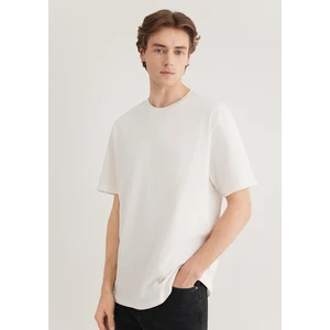 Etiket Detaylı Ekru Basic Tişört 0611824-70057