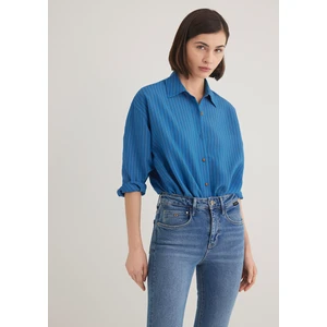 Lux Touch TENCEL TM Çizgili Mavi Modal Gömlek 1210339-90261