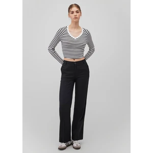 Uzun Kollu Çizgili Crop Basic Tişört 1613041-85586