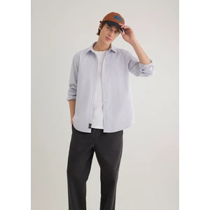 Lacivert Çizgili Beyaz Gömlek 0211147-70497