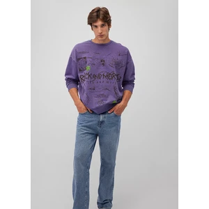 Rick and Morty Baskılı Mor Sweatshirt 0S10186-70691