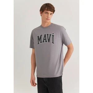 Mavi Logo Baskılı Gri Tişört 0611711-83747