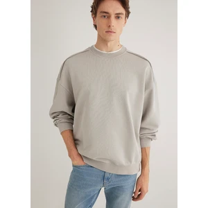 Dikiş Detaylı Gri Basic Sweatshirt 0S10314-82577