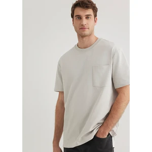 Cep Detaylı Gri Basic Tişört 066248-70080