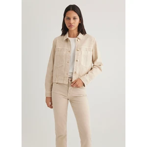 Tanya Gold Premium Taşlı Bej Jean Ceket 1110477-88596