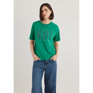 Mavi Logo Baskılı Yeşil Tişört 1611990-71877
