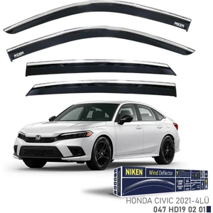 Honda Civic Fe1 Cam Rüzgarlığı 4lü Set Niken Kromlu 2021 ve Üstü