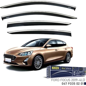 Ford Focus 5 Sedan Niken Kromlu Cam Rüzgarlığı 4lü Set 2019 ve Üstü