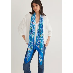 Baskılı Mavi Şal 1912210-70869