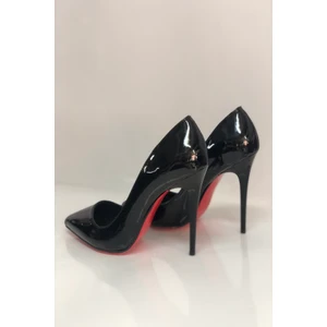 Hayy Shoes Siyah Rugan Stiletto Topuklu Ayakkabı