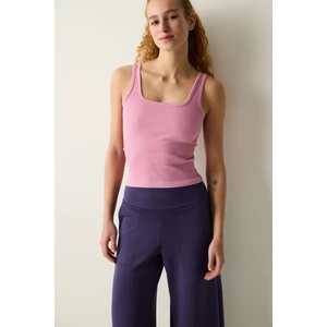 Seamless Square Neck Pembe Üst
