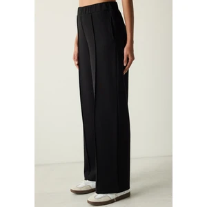 Wide Leg Nervour Jogger Siyah Eşofman Altı