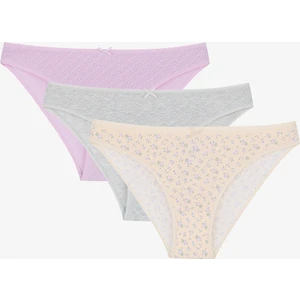 Lavender Day Pamuklu 3lü Pointel Çok Renkli Slip Külot