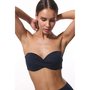 Siyah Straplez Cup Push Up Balenli Straplez Bikini Üstü