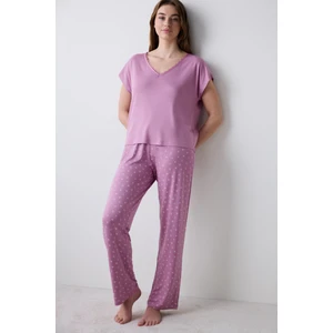 Alia Soft Pantolon Lila Pijama Takımı