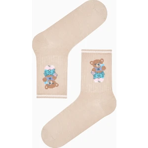Pamuklu Teddy Bear Ayı Desenli Kolej Tenis Soket Çorap