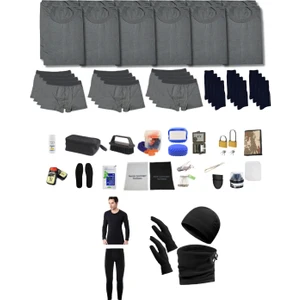 Mrc Tactical 12'li Ihtiyaç Kışlık Havacı - Acemi - Bedelli - Askerlik Seti - Mavi Gri Fanila